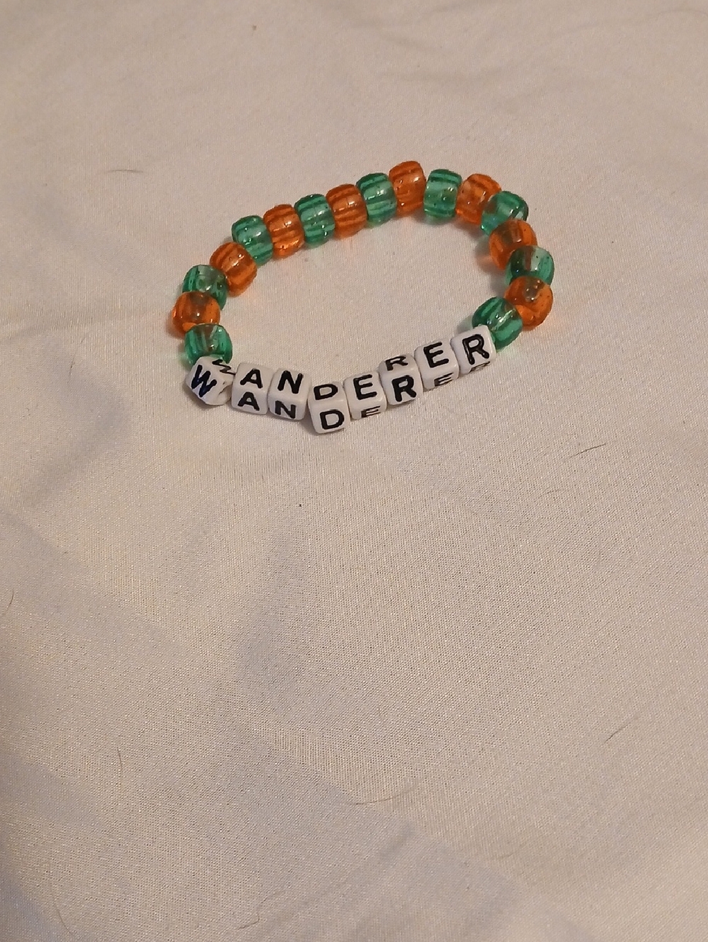 WANDERER Beaded Stretch Bracelet - Orange & Teal